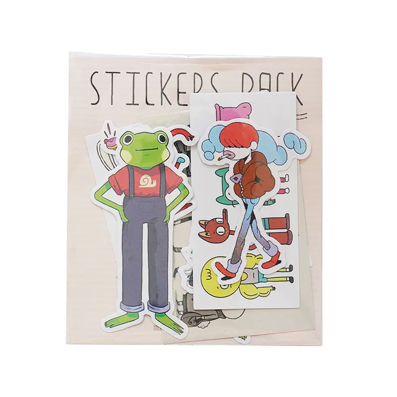10PCS/Bag junk journal frog series sticker DIY scrapbooking album diary happy planner week decoration sticker