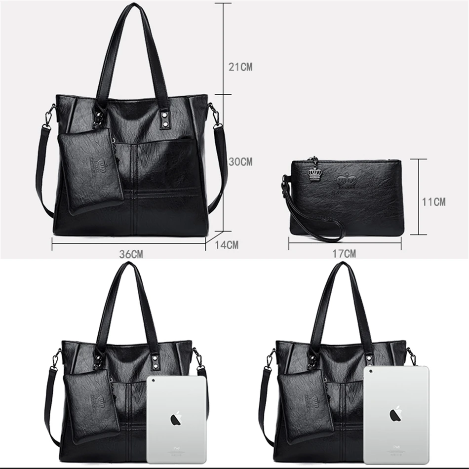 2 комплекта кожаная повседневная сумка-тоут кошельки и сумки роскошные сумки женские сумки дизайнерские женские плечевые сумки для женщин Bolsa