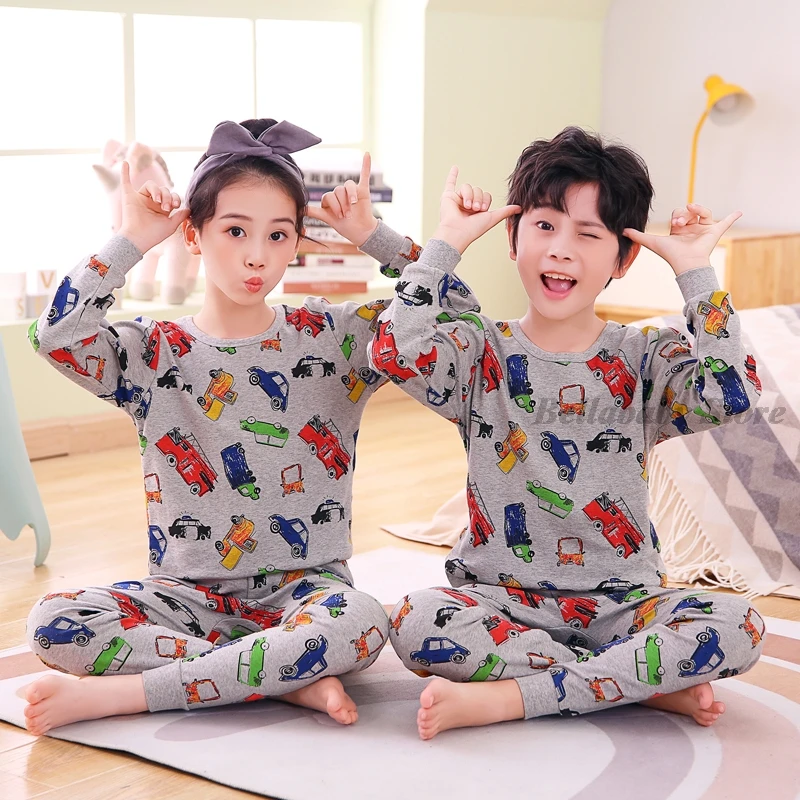 Baby Boy Girl Pajama Sets Korean Spring Pajamas For Kids Sleepwear Set Cotton Cartoon Cow Night Outfits Autumn Children Clothing Sleepwear & Robes cheap