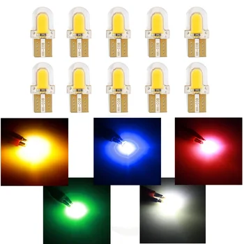 

10pcs T10 194 168 W5W LED COB 8SMD Led Parking Bulb CANBUS Silica Bright License Light Car Interior Light Wedge Clearance Lamp