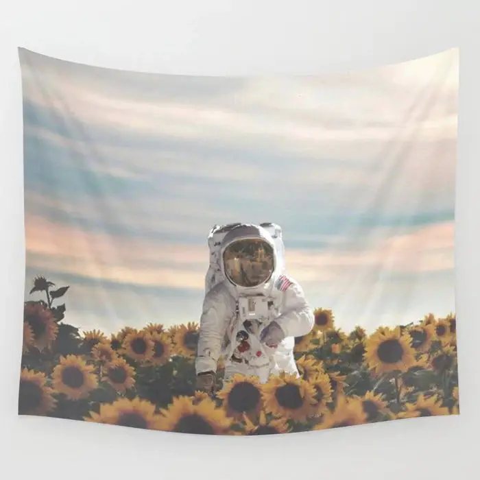 

Sunflower Wall Hanging Tapestries Astronaut Spaceman Tapestry Living Room Decor Multifunctional Cloth for Decor Cloth Craft