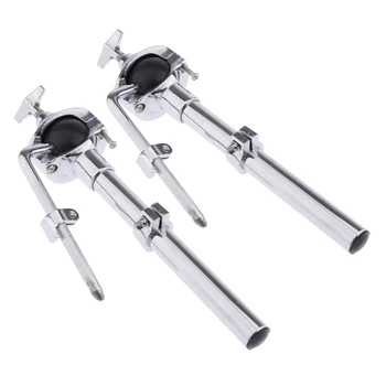 

2pcs Single Tom Holder Stand Mount Bracket Metal Chrome For Drum Parts Accs
