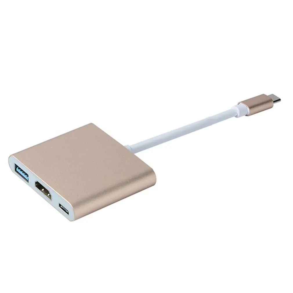 Многоцелевой Тип мини-C отложным воротником Hdmi «Три в одном» Тип-C отложным воротником Usb Тип с разъемами типа C и Hdmi конвертер USB Интерфейс для Apple Macbook