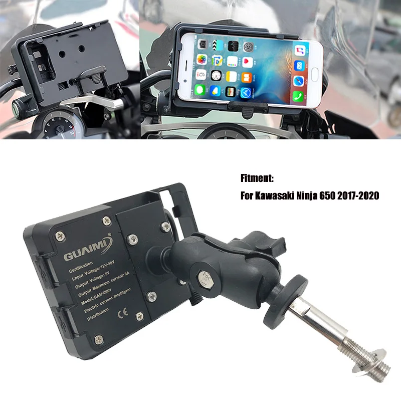 

Для Kawasaki, для ниндзя 650, для ниндзя650, 2017, 2018, 2019, 2020, зарядное устройство для мотоцикла с USB-разъемом, держатель для GPS-навигации