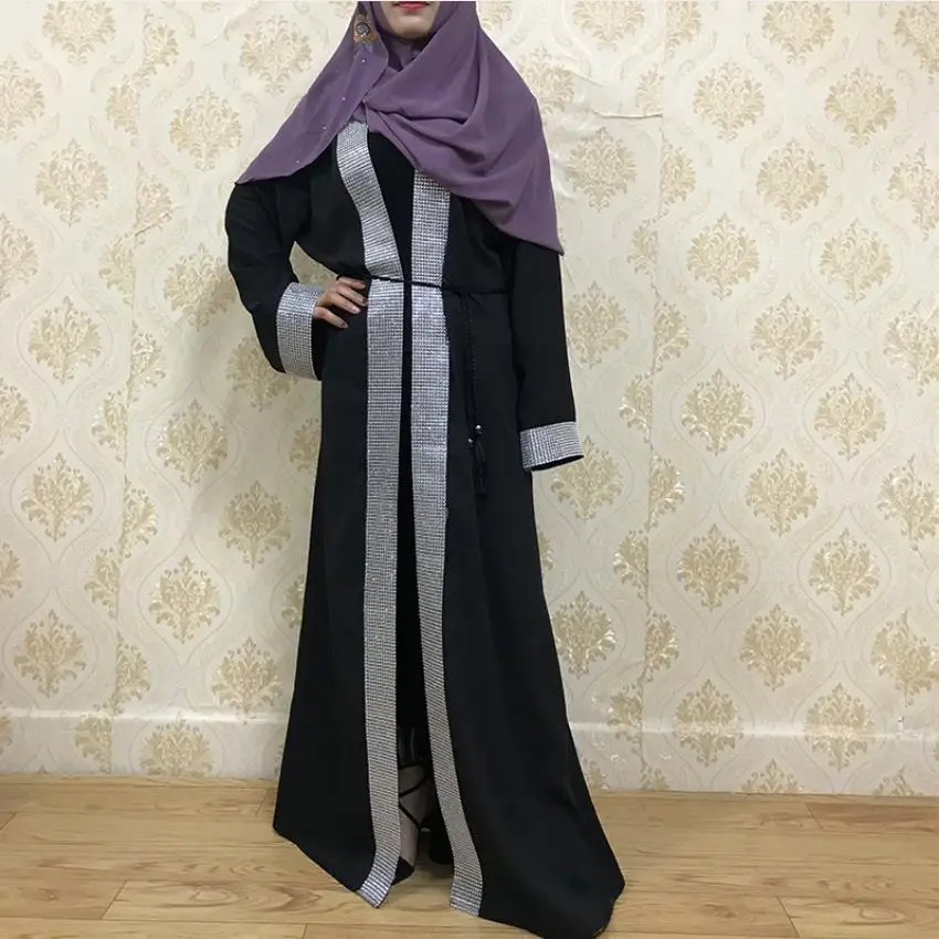 Мода мусульманская взрослая Алмазная вышивка бисером Абая арабская Мода Турция Ближний Восток исламские платья музыкальный халат Рамадан wq1045