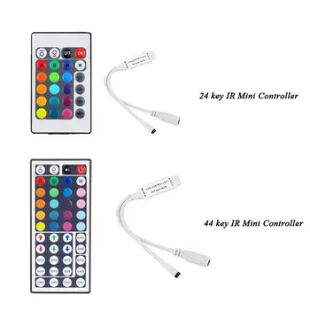 

Led Controller 44 Keys 24 Keys LED IR RF RGB Controller LED Lights Controller RF Remote Dimmer DC12V For RGB 3528 5050 LED Strip