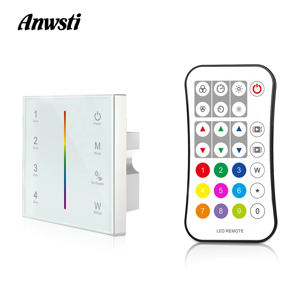 

DMX512 RGBW Controller 220V 230V 110V Wireless RF 2.4G Remote Control DMX 512 Master Wall Mounted Touch Panel Controller T14-1