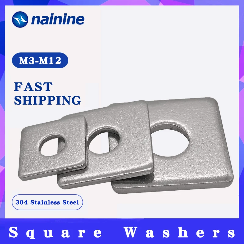 10Pcs M3 M4 M5 M6 M8 304 Stainless Steel Square Washers Flat Gasket Pad | Обустройство дома
