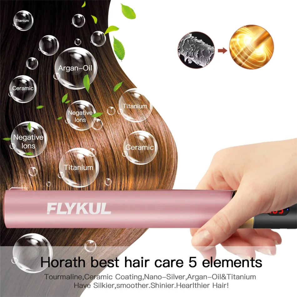 Flykul выпрямитель для волос, электрический утюжок для волос, профессиональные щипцы для завивки волос, прямая палка для волос, инструмент для быстрой стрижки волос