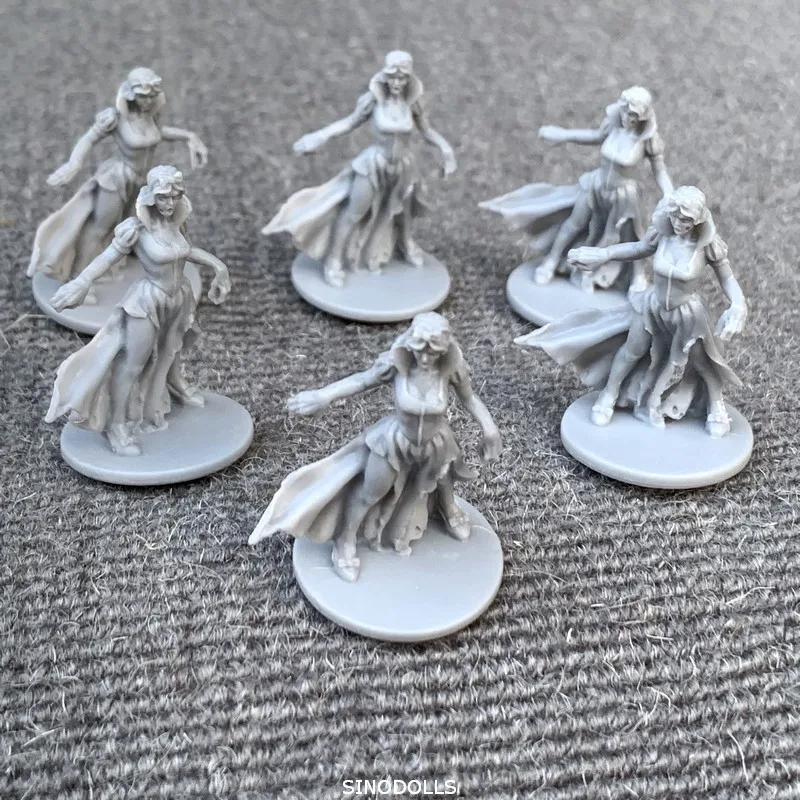 DE252 6pcs Lady Hero Подземелья и дракон настольная игра миниатюры фигурка военная игра D& D герой ролевые игры модель набор игрушек новое поступление - Цвет: DE252 6pcs Lady Hero