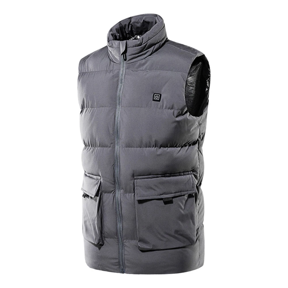 4 Places Self Heating Vest 3-speed Adjustable Temperature Heated Vest USB Charging Electric Heating Jacket Thermal Man