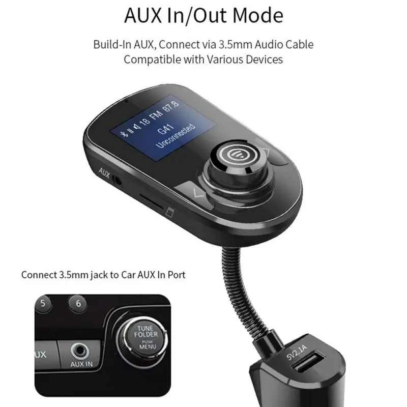 ONEWELL 1 77 дюймов Bluetooth fm-передатчик радио передатчик автомобильный комплект