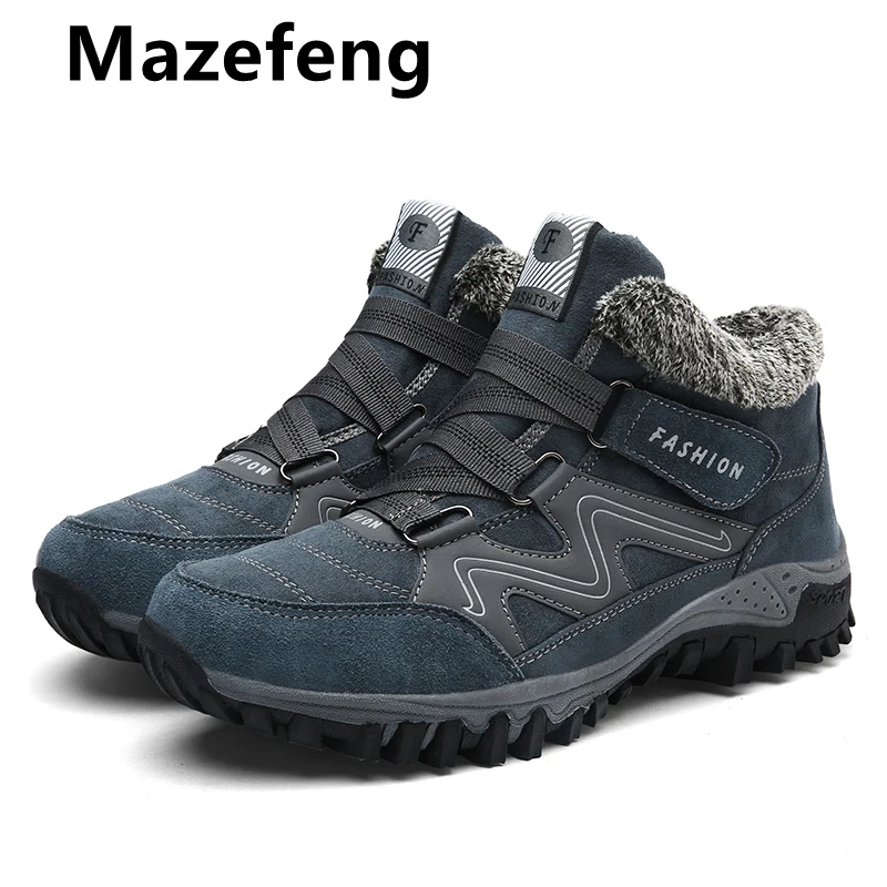 Mazefeng Leather Men Boots with Fur 2019 Keep Warm Snow Boots Men Winter Work Casual Shoes Sneakers High Top Rubber Ankle Boots Mazefeng Leather Men Boots with Fur 2019 Keep Warm Snow Boots Men Winter Work Casual Shoes Sneakers High Top Rubber Ankle Boots