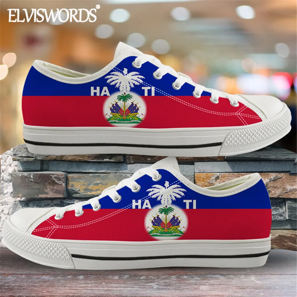 Новинка 2020 года Модная парусиновая обувь для женщин с флагом в стиле Haiti Flags