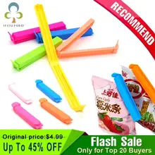 30 шт./лот 7/11 см Портативный Кухня хранения Еда закуски уплотнения мешок с клипами уплотнитель зажим Пластик инструмент случайный цвет, GYH