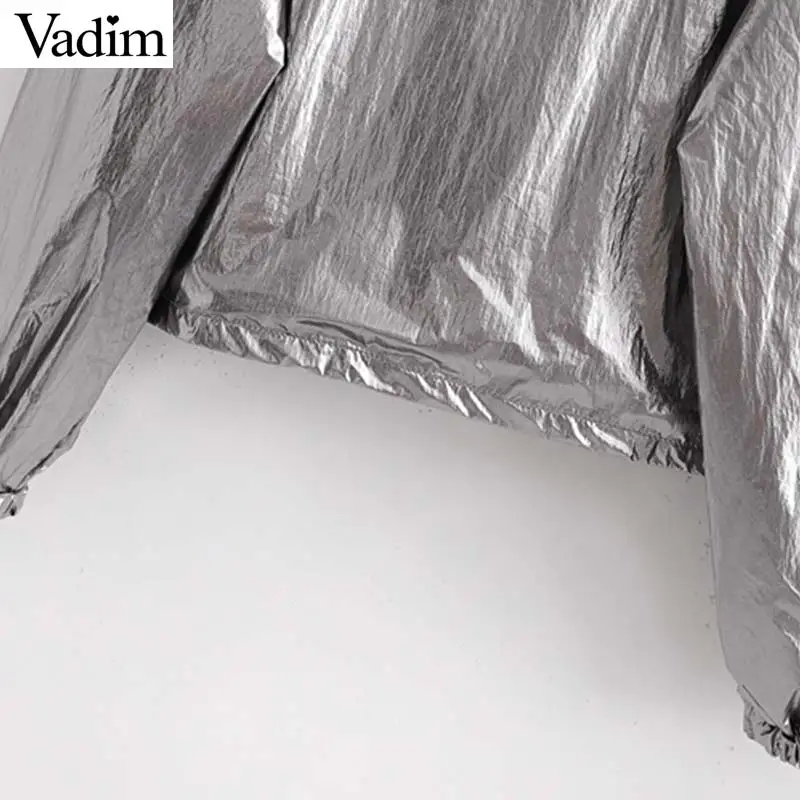 Vadim Женская модная однотонная куртка с капюшоном, на молнии, с длинными рукавами и карманами, женская Свободная куртка, элегантные базовые Топы CA545