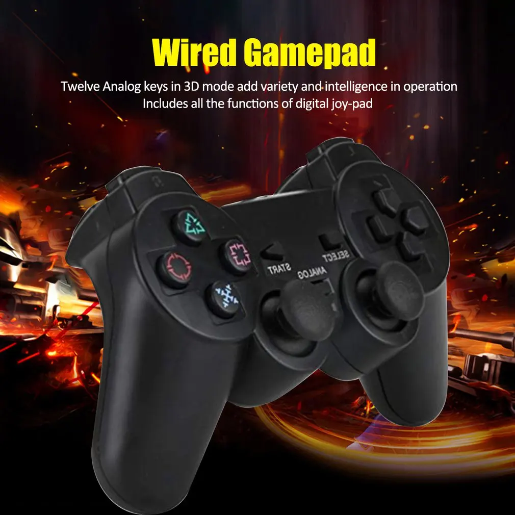 Проводной геймпад для sony PS2 контроллер Джойстик для plasystation 2 полное колебание Shock Joypad проводной контроллер