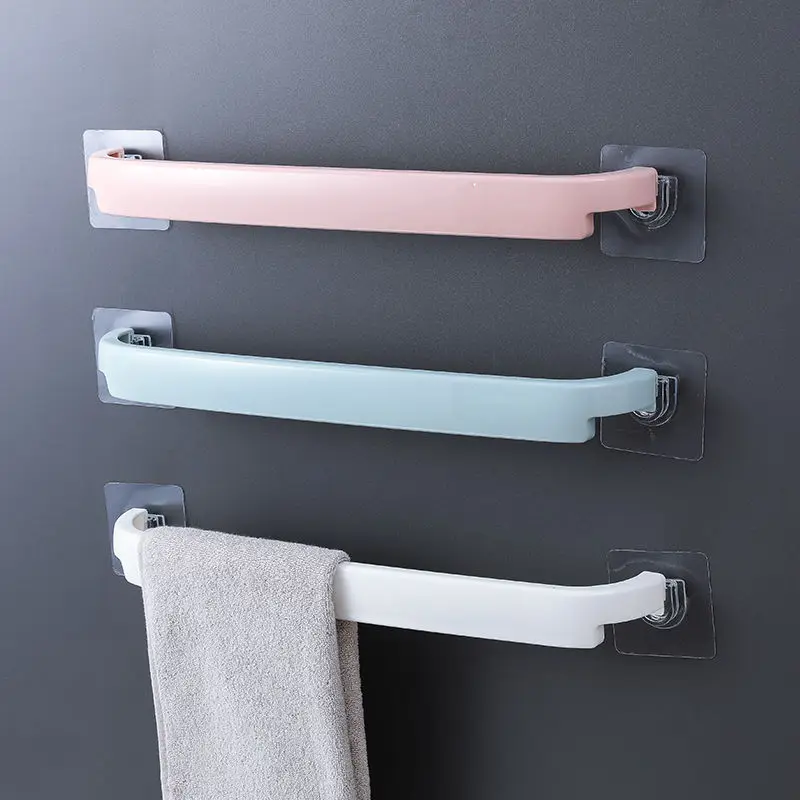 

2019 Punch-free towel bar bathroom hanging towel shelf kitchen rag shelf bathroom storage rack