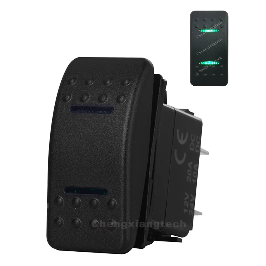 Green Led (ON) OFF (ON) , (ON) OFF ON, ON OFF ON Rocker Switch 12V 20A ...