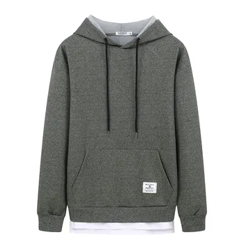 

Men Hooded Sweatshirts For Autumn Winter Jumper Pullovers Big Size 3XL Overcoat Sportswear Patchwork With Pocket Casual Tops