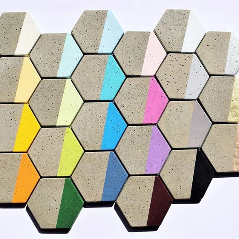 Silicone Molds for Concrete Wall Tile Plaster Mold Terrazzo Tiles Mold Hexagonal Wall Panel Molds Mini Decor Cement silicone mold