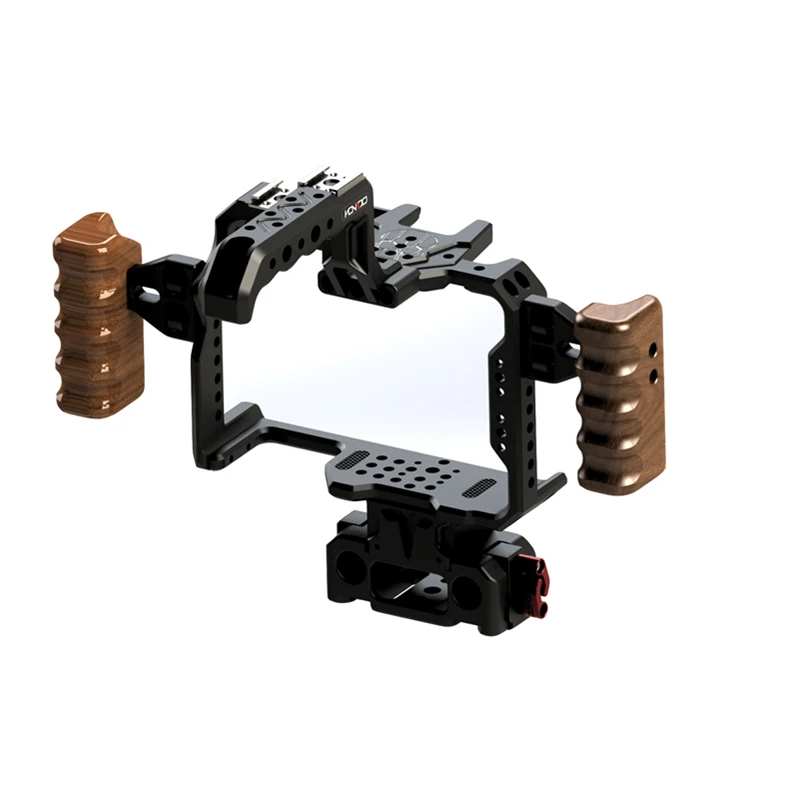 KIT B HONTOO S1H клетка dslr камера клетка установка для PANASONIC Lumix S1 S1R S1H камера деревянная ручка Верхняя ручка 15 мм опорная пластина - Цвет: KIT B