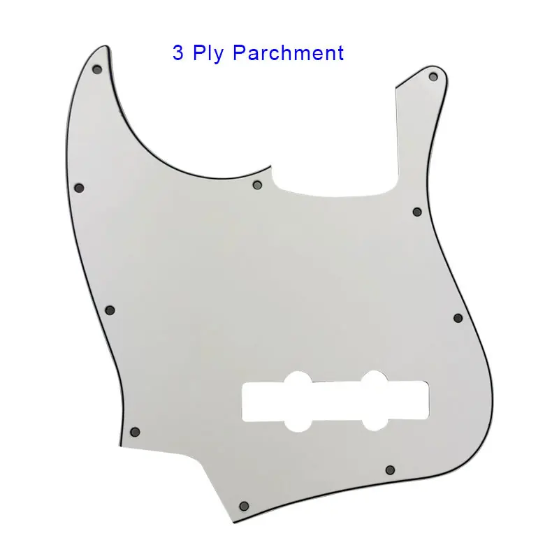 Pleroo заказное качество Pickguard-для левшей США 10 отверстий 4 струны Стандартный джазовый бас-гитара скретч пластина - Цвет: 3Ply White