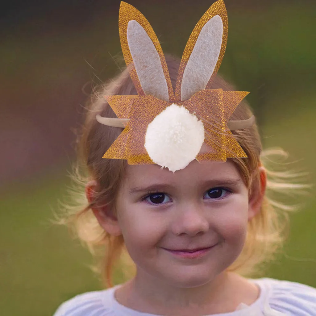 Baby plush rabbit ear hair ring hair accessory Baby Toddler Girls Kids Bow Knot Turban Headband Hair Band Child 