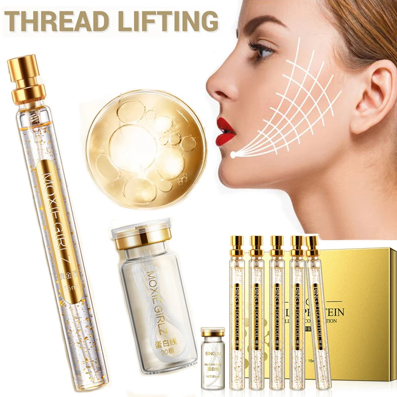 Thread Lifting Face Lift Firming No Needle Anti Aging Protein Face Line Carved Wrinkle Remove Skin Care Kit