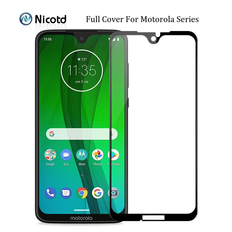 Закаленное стекло с полным покрытием для Motorola Moto G7 Защитная пленка экрана Play