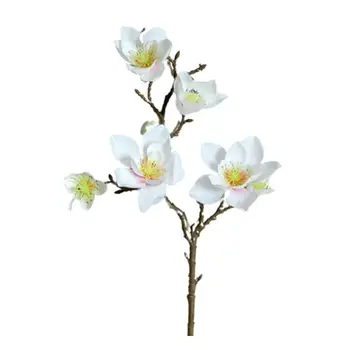 

Artificial magnolia flower plastic flowers decorations with leaf home dining table decoration flower single-sided fabric flowers