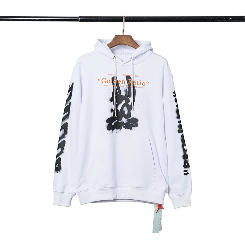 OFF-WHITE OW Осень-Зима Новое высококачественное изображение карты Мужская Пара Толстовка оптом