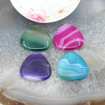 

5Pcs Multiple choice Natural triangle-shaped Banded Agates Stones ,Dyed Crystal polishing Cabochons Jewelry pendant wholesale