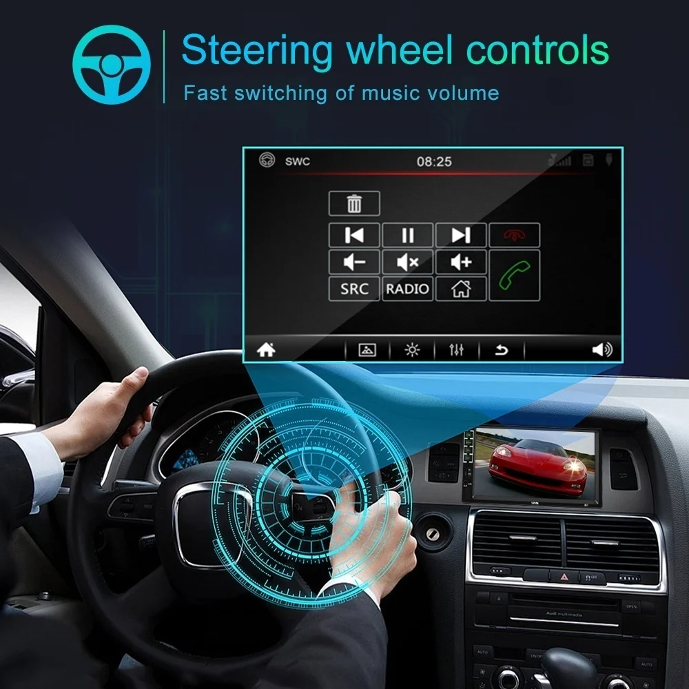 Обновление 2 Din 7 ''Авторадио HD сенсорный экран автомобиля стерео радио Bluetooth автомобиля MP5 плеер с зеркальной связью/FM/AUX/USB/SD+ CAM