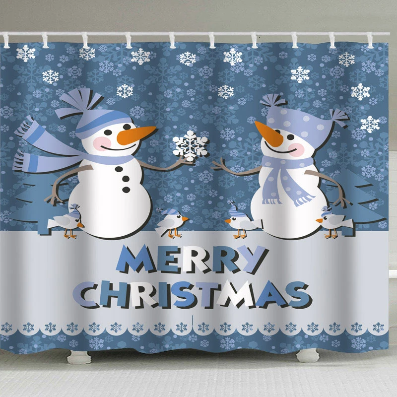 A002-YL0139 3D Printing Cat Playing With Snow Christmas Stockings Bathroom Shower Curtain Christmas Gift Decor Multi-size Shower Curtain - Цвет: A002-YL0139