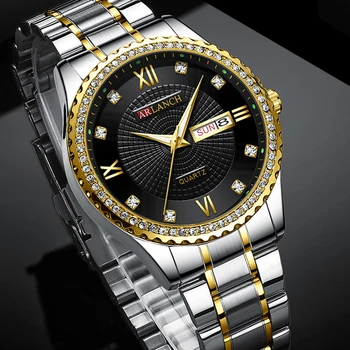 

ARLANCH Men's Luxury Business Quartz Watches Stainless Steel Military Waterproof Sport Watch Men Date Watch relogio masculino