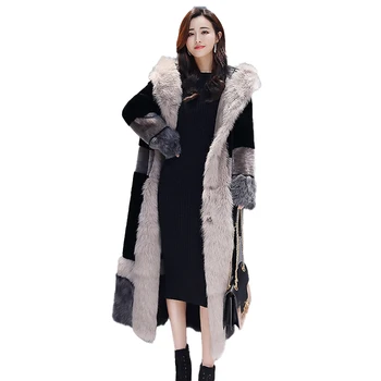 

Women's Cotton Coats Plus Size Fashion Korean Style Thickening Plus Velvet Mid-length Fur Coat Warm and Warm Cotton Coat LL52