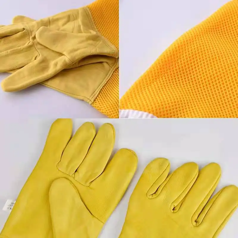 Beekeeper Gloves Beekeeping Gloves Protective Sleeves Ventilated Professional Anti Bee Sheepskin Long Gloves For Beekeeper Beekeeping Tools,beekeeper gloves,beekeeping tools,beekeeping accessories
