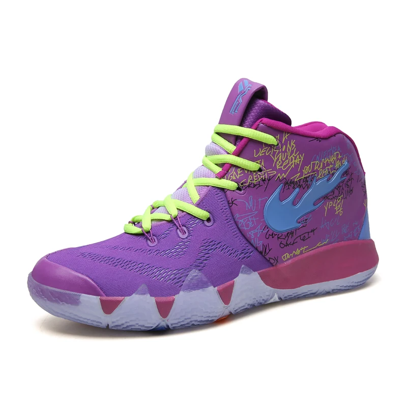 Большие размеры; Два цвета; баскетбольные кроссовки jordan kyrie 4; баскетбольные кроссовки для Хэллоуина; белые мужские кроссовки Jordan - Цвет: Фиолетовый