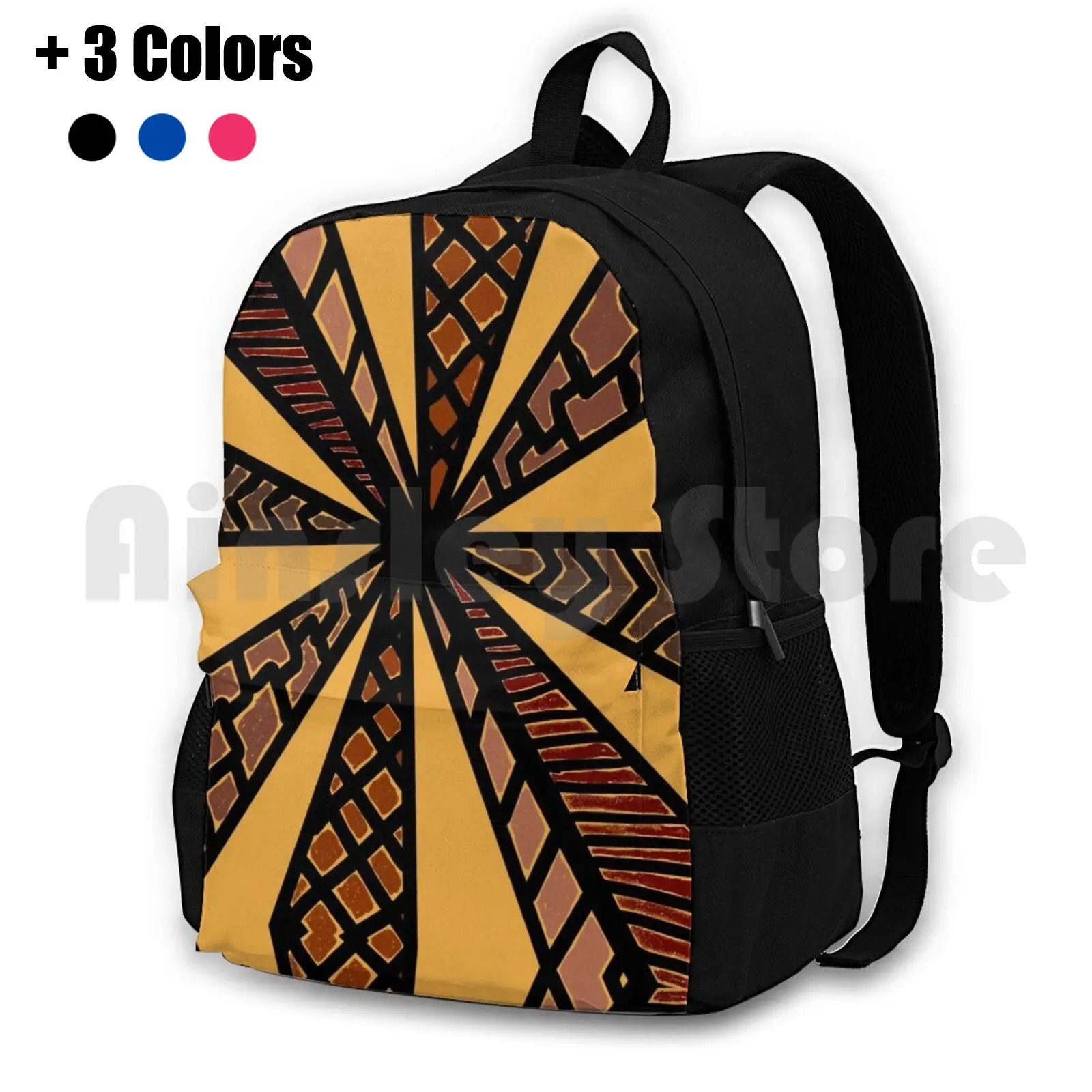 

Желтый и коричневый Африканский рюкзак из Анкары для походов и отдыха на открытом воздухе, водонепроницаемый коричневый дорожный рюкзак для кемпинга, Африканский джодьи хосево