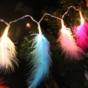 Kerst Led Strip Licht Feather String Light Fairy Gordijn Licht Koperdraad Voor Slaapkamer Woonkamer Romantische Decoratie Lamp