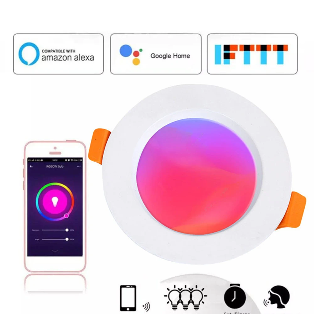 Светодиодный потолочный светильник с регулируемой яркостью RGB 7 Вт Круглый