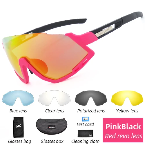 VICTGOAL велосипедные шлемы светодиодный для мужчин и женщин велосипед спортивные поляризованные солнцезащитные очки задний свет MTB езда по горной дороге шлемы с очками - Цвет: PinkBlack Glasses