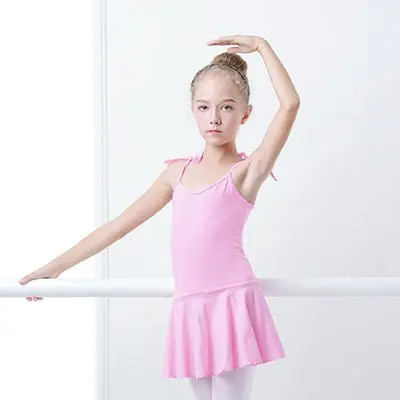 pink Хлопковое балетное гимнастическое детское платье балерины на бретелях детское балетное трико для танцев, балетное платье для девочек, боди, одежда - Цвет: pink