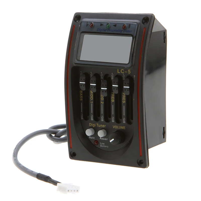 

Tone and Volume Control Acoustic 5-Band EQ Equalizer Guitar Preamp Pickup Amplifier LCD Screen Guitar Parts & Accessories