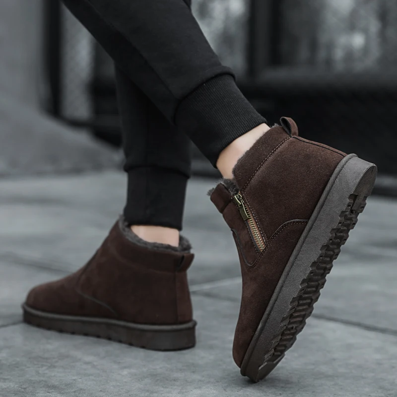Zapatos De Hombre; бархатная теплая хлопковая обувь; удобные зимние мужские ботинки; повседневная мужская обувь с высоким берцем;