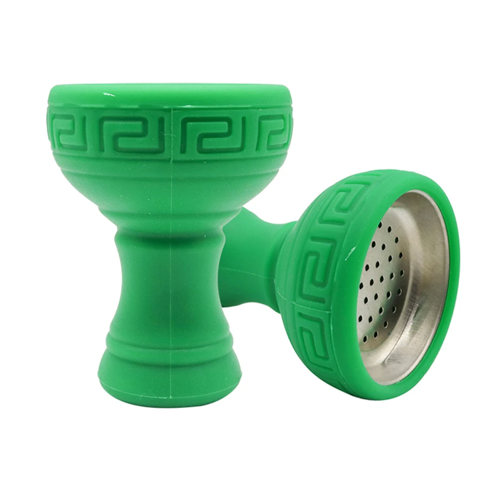 

MOONKING Smoking Accessories Portable Pattern Art Silicone+Metal Many Color Hookah Head Shisha Bowl
