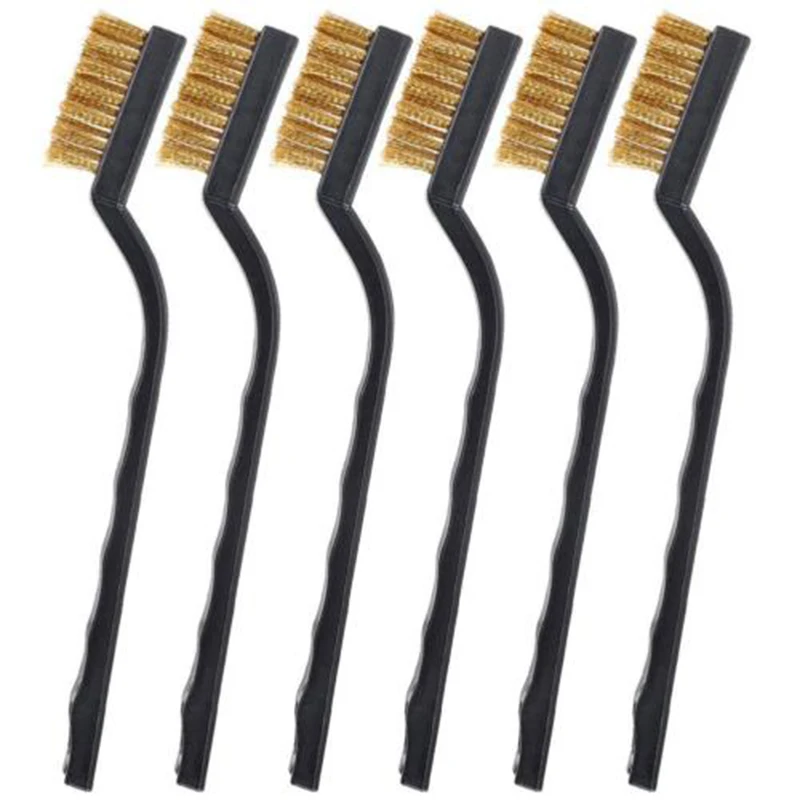 

12pcs Wire Brass Brush 170mm Mini Brushes Micro Steel Brass Rust Remover Paint For Metal Scrubbing Polishing Burring Brush
