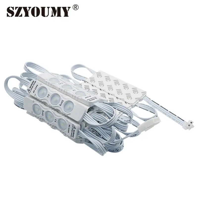 

SZYOUMY 110v 220v 2835 Led module 3 leds IP65 Waterproof injection lens led modules for Advertisement sign