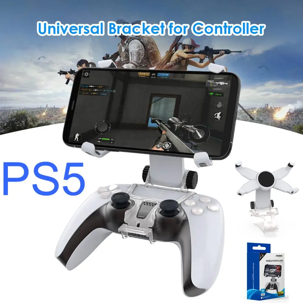 

Controller Clip Holder Bracket For Sony Playstation Dualshock 5 PS5 Adjust Mobile Phone Clamp Game Handle Mount Hand Grip Stand